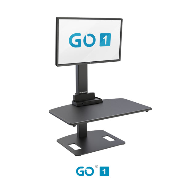 Yo-Yo DESK GO 1 Pole Mounted Single Screen Standing Desk Converter