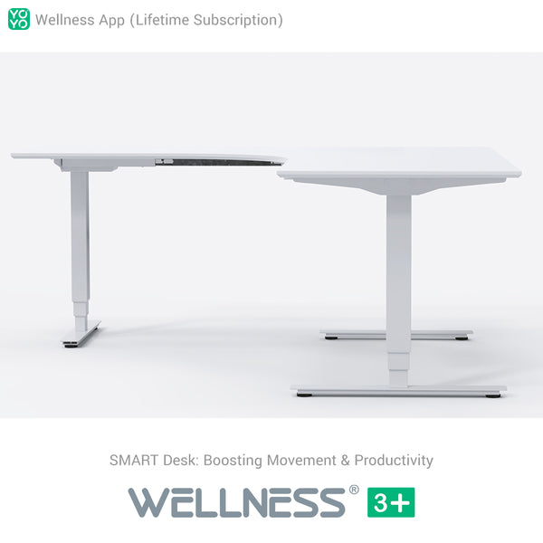 Yo-Yo DESK WELLNESS 3+ L-Shape SMART Standing Desk with Wellness APP