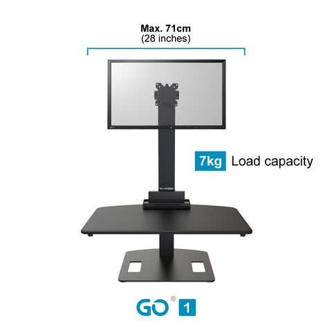 Yo-Yo DESK GO 1 Pole Mounted Single Screen Standing Desk Converter