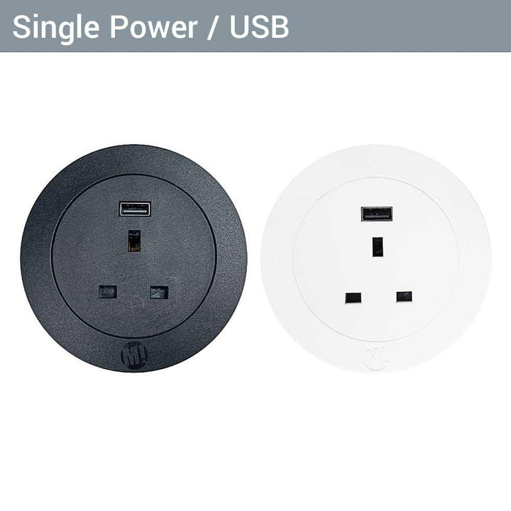 Single Power / USB - WHITE