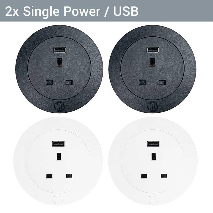 Portholes: 2 x Power / USB